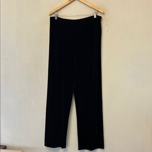 Alex Evenings black velvet feel elastic waistband wide leg pants Size XL New